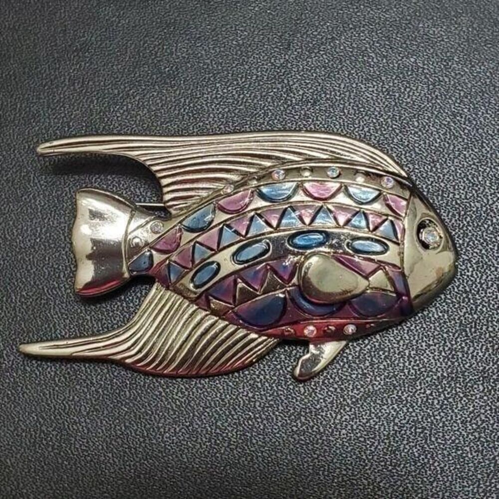 Danecraft silver tone fish brooch